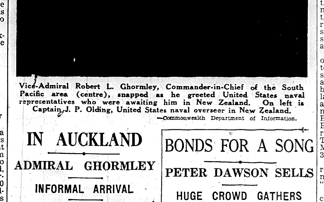 Admiral Ghormley suddenly in Auckland May 1942!